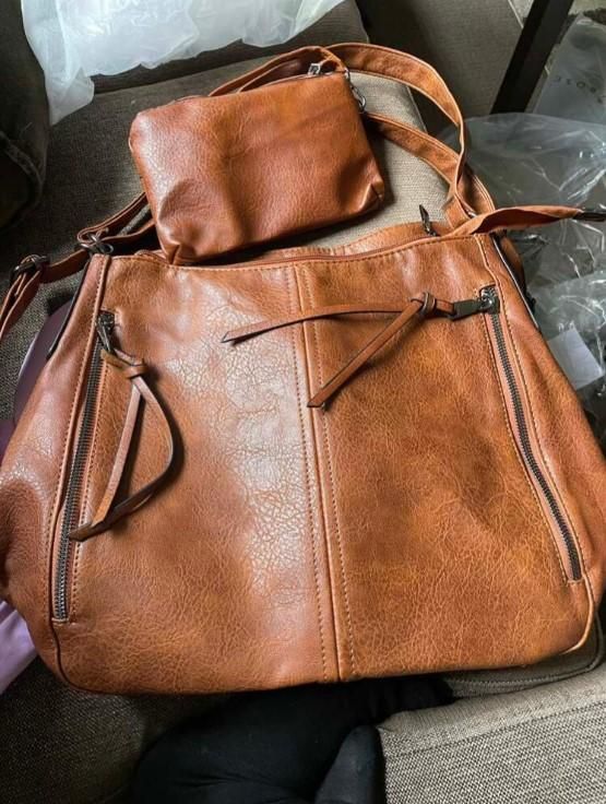 2‑in‑1 PU Leather Tote Bag for Women | Stylish Shoulder Handbag - Nyara