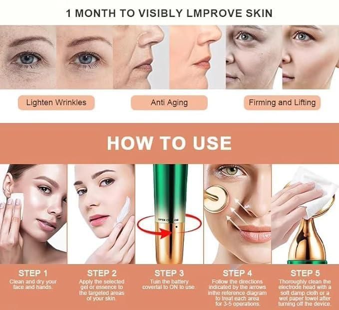 3‑in‑1 Face, Neck & Eyes Massager | Micro‑Shock Skincare Device - Nyara