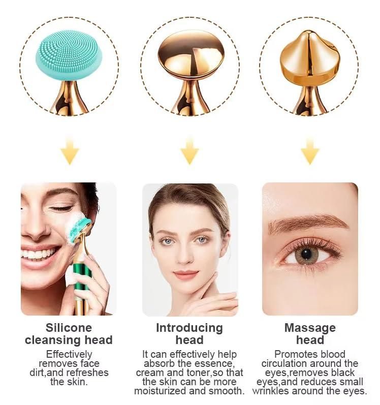 3‑in‑1 Face, Neck & Eyes Massager | Micro‑Shock Skincare Device - Nyara