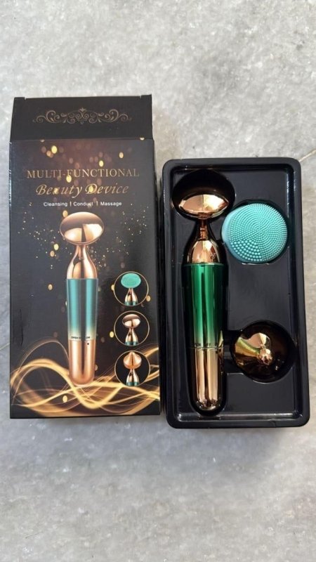 3‑in‑1 Face, Neck & Eyes Massager | Micro‑Shock Skincare Device - Nyara