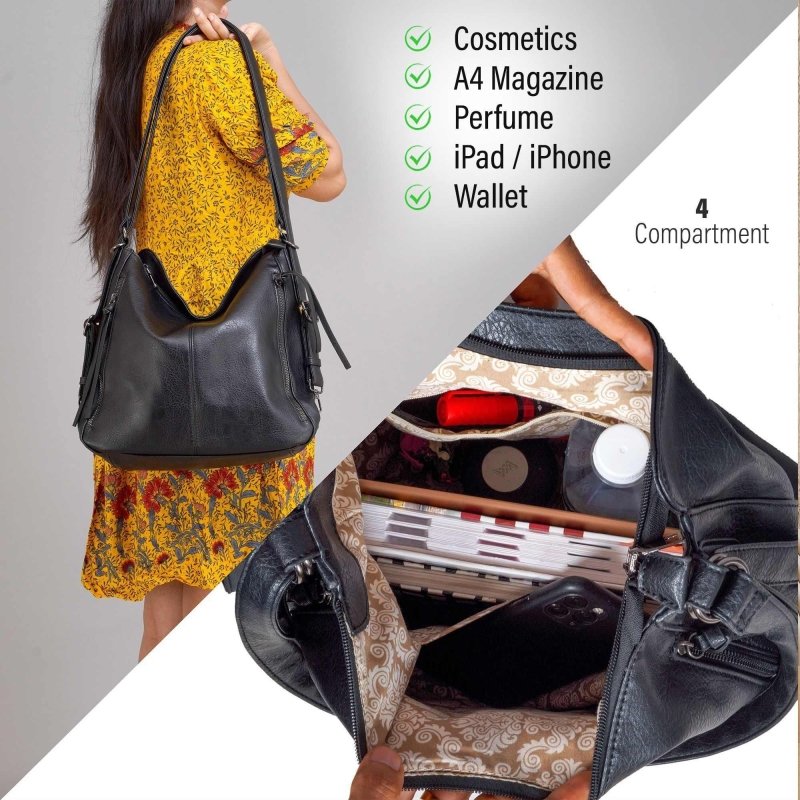 3‑Pc Faux Leather Handbag Set | Versatile Shoulder Totes Trio - Nyara