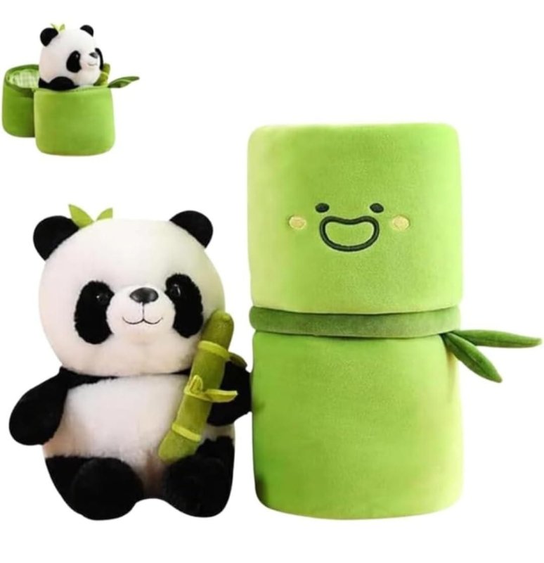 Cute Panda Plush with Bamboo | Soft & Huggable Plush Toy - Nyara