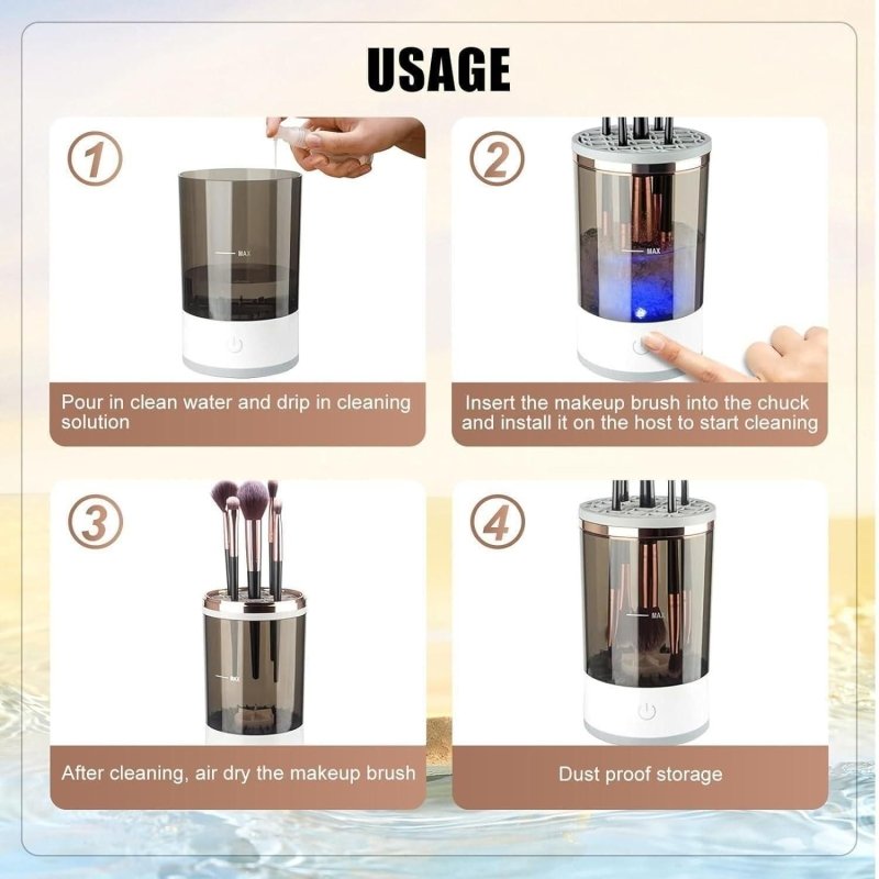 Electric Makeup Brush Cleaner | USB Rechargeable Deep Clean Hub - Nyara