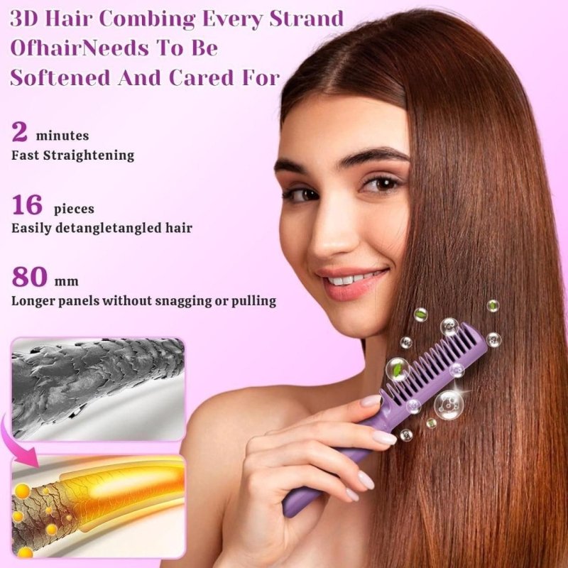 Meneflix Portable Mini Hair Straightener | Cordless USB Hot Comb - Nyara