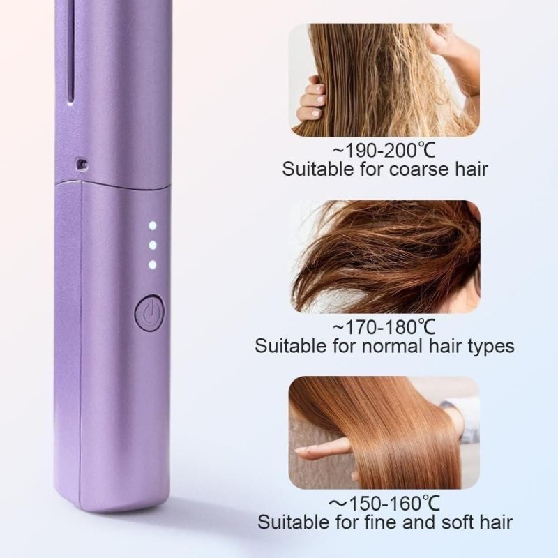 Meneflix Portable Mini Hair Straightener | Cordless USB Hot Comb - Nyara