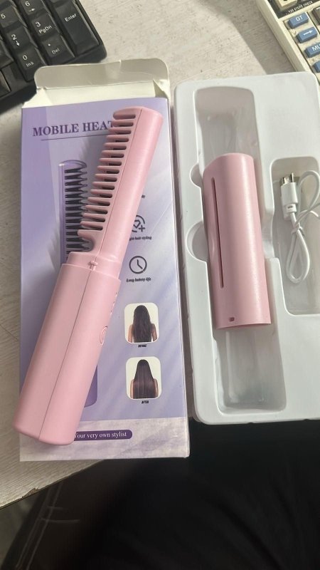 Meneflix Portable Mini Hair Straightener | Cordless USB Hot Comb - Nyara
