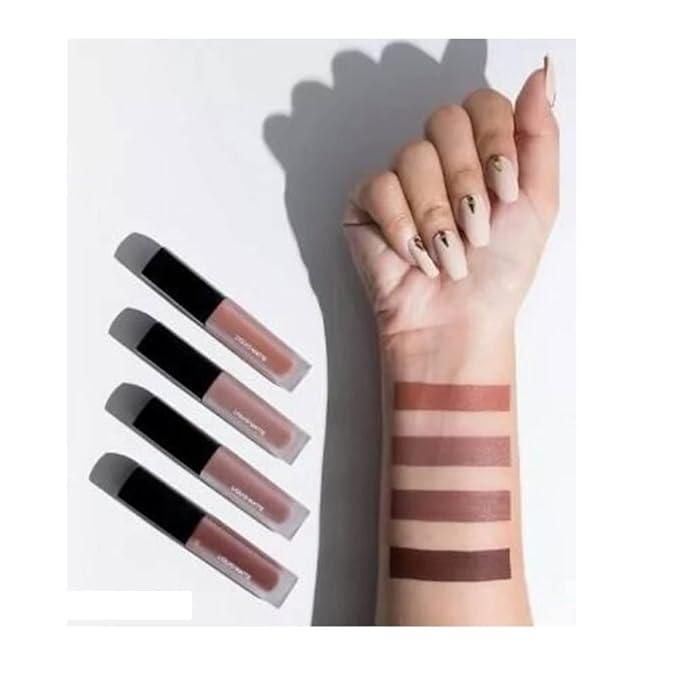 Nude Red Matte Liquid Lipstick Set (4×16 ml) | Everyday Shades - Nyara