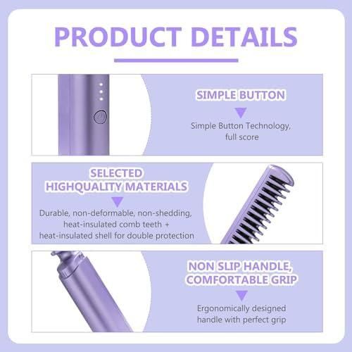 Rechargeable Hot Comb Hair Straightener | Compact Styling Tool - Nyara