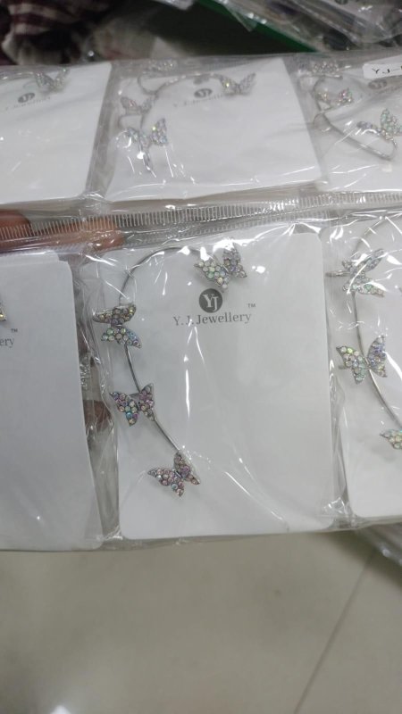 Stylish Butterfly Ear Crawler Cuff Earrings | Silver - Plated Jewelry - Nyara