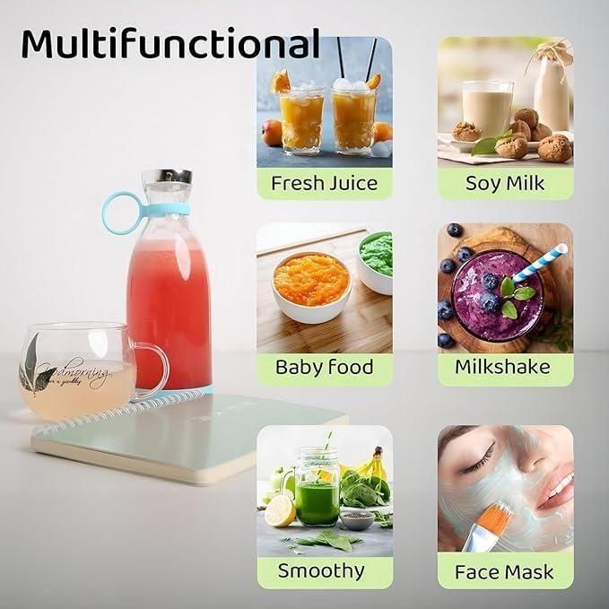 Travel Portable Mini Juice Blender | USB‑Rechargeable 380 ml Mixer - Nyara
