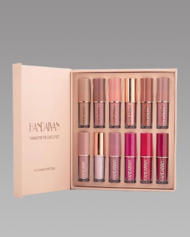 Velvet Matte Liquid Lipstick Set – Nude Red Collection (12 Pc) - Nyara
