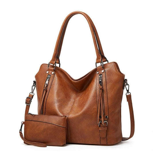 2‑in‑1 PU Leather Tote Bag for Women | Stylish Shoulder Handbag - Nyara