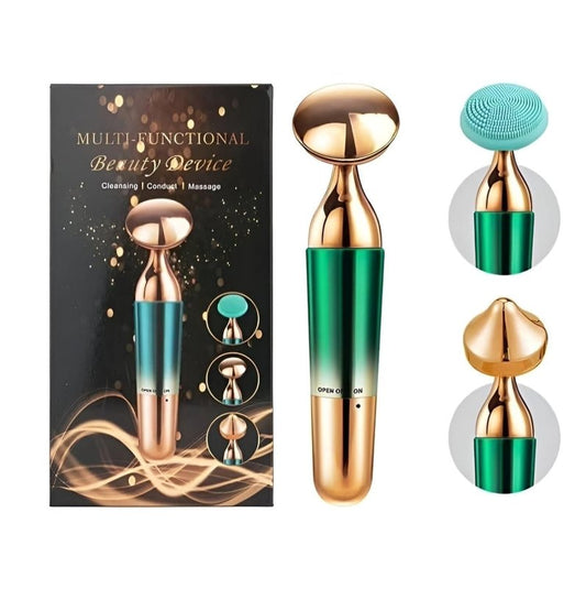 3‑in‑1 Face, Neck & Eyes Massager | Micro‑Shock Skincare Device - Nyara