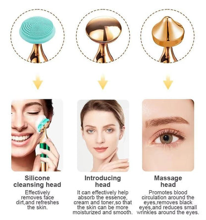 3‑in‑1 Face, Neck & Eyes Massager | Micro‑Shock Skincare Device - Nyara