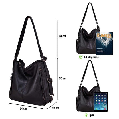 3‑Pc Faux Leather Handbag Set | Versatile Shoulder Totes Trio - Nyara