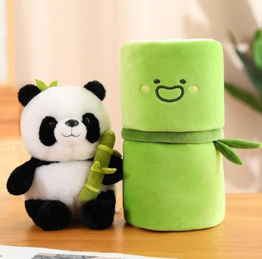 Cute Panda Plush with Bamboo | Soft & Huggable Plush Toy - Nyara