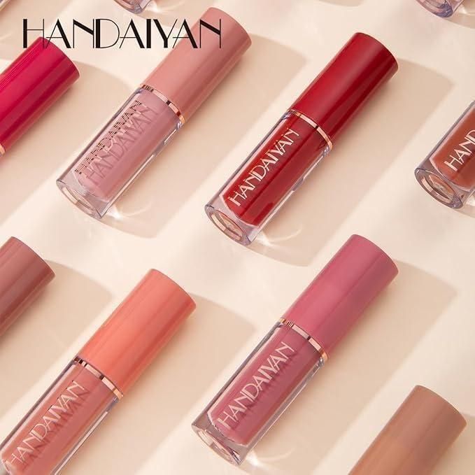 Velvet Matte Liquid Lipstick Set – Nude Red Collection (12 Pc) - Nyara